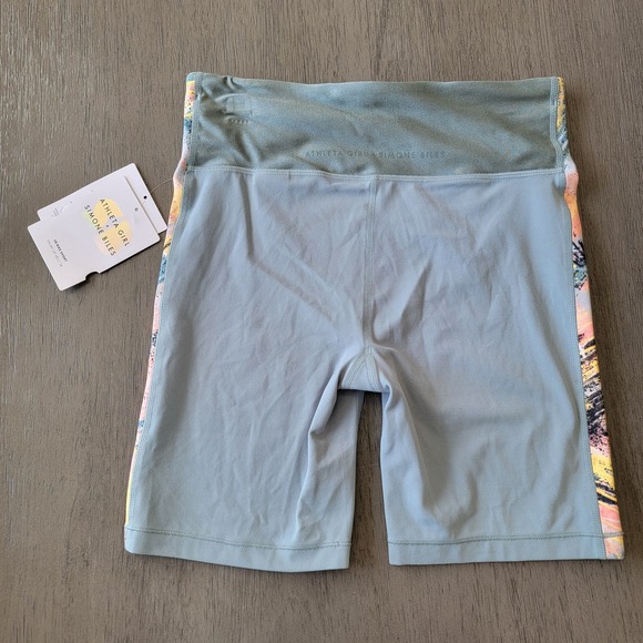 NWT Athleta Girl‎ X Simone Biles Bike Shorts Brushstroke Multi Girls Size XXL/16 - Picture 2 of 15